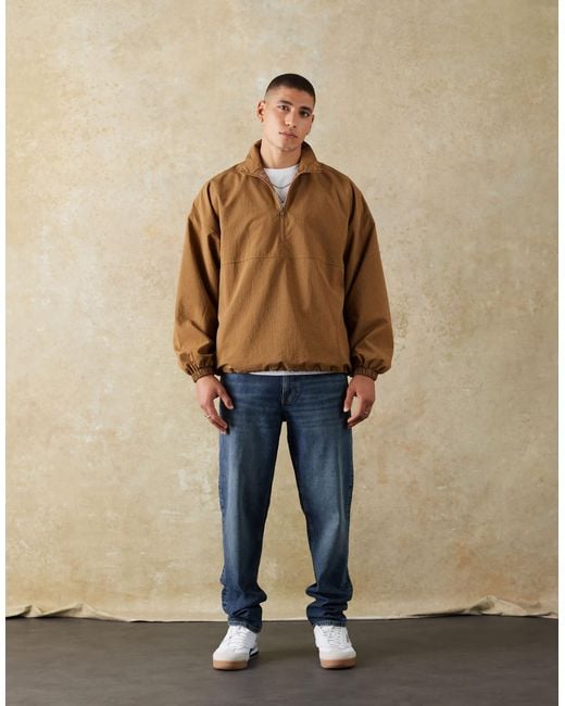 ASOS Natural Overhead Windbreaker for men