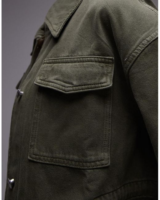 ARKET Gray Denim Jacket With Patch Pockets And Cinch Back