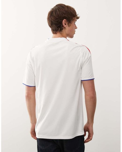 Adidas Originals White Adidas Football Olympique Lyonnais 25/26 Home Jersey for men