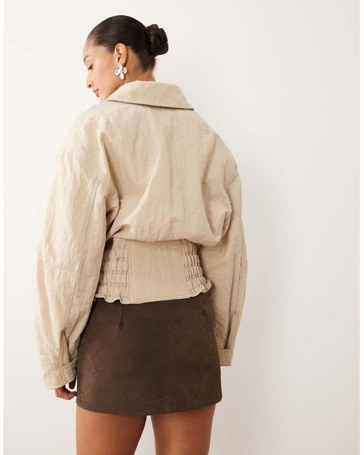 Mango Natural Capsule Funnel Neck Jacket