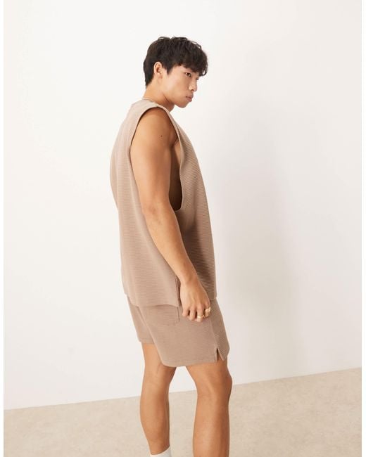 Débardeur oversize côtelé - beige ASOS pour homme en coloris Natural