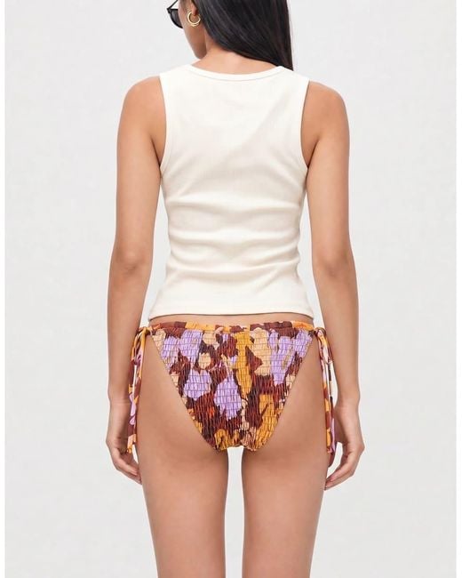 ASOS Natural May Shirred Tie Side Bikini Bottom