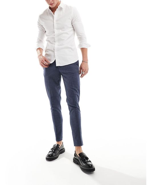 ASOS Blue Wedding Super Skinny Suit Trousers for men