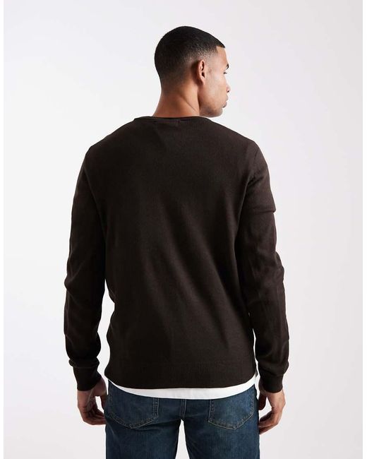 Jersey Con Cuello Redondo De Threadbare de hombre de color Black