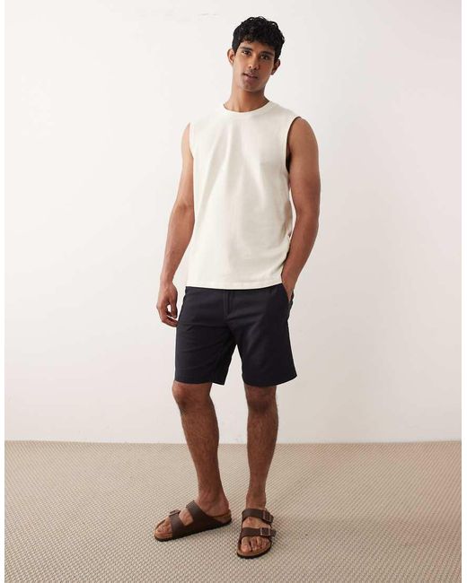 Jack & Jones White Textured Ribbed Vest Top for men