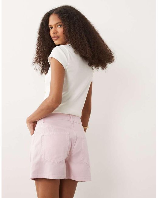 ASOS Pink High Waist Denim Shorts