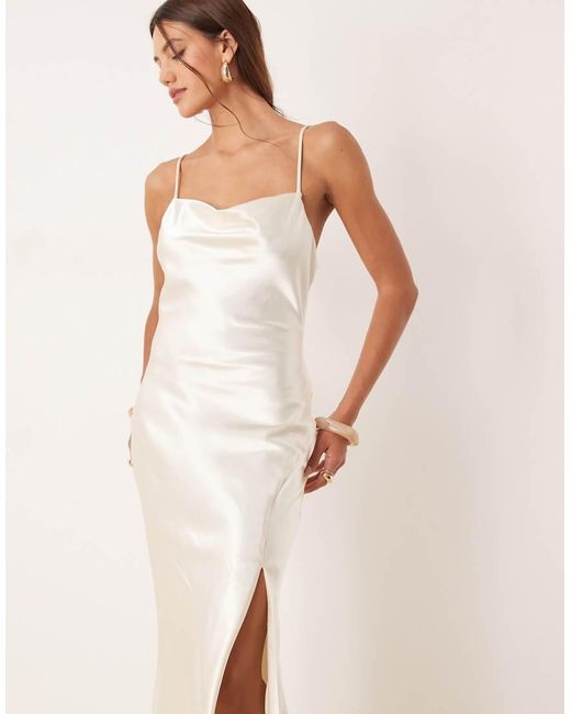 True Decadence Natural Bias Cut Tie Back Maxi Dress