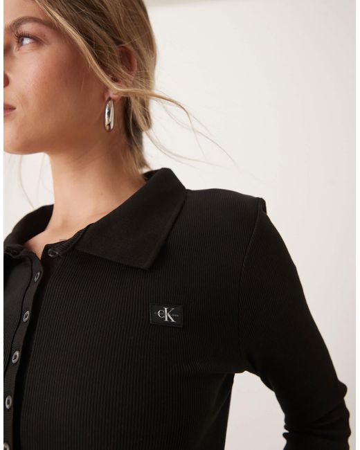 Calvin Klein Natural – geripptes maxikleid