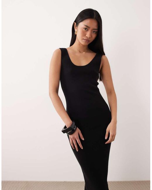 ASOS Natural Cotton Blend Scoop Back Dress