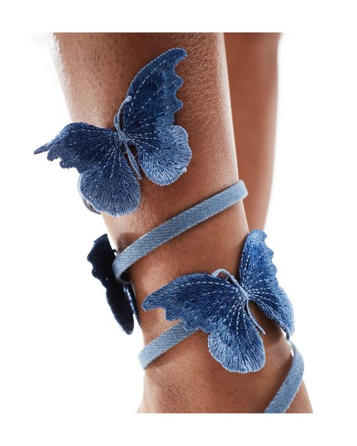 SIMMI White Simmi London Chenda Spiral Heeled Sandals With Butterflies