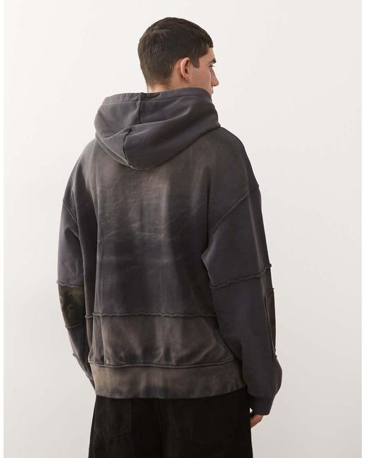 Weekday Gray Camo Print Zip Through Hoodie for men