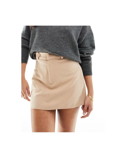 ASOS Gray Asos Design Petite Tailored Mini Skirt