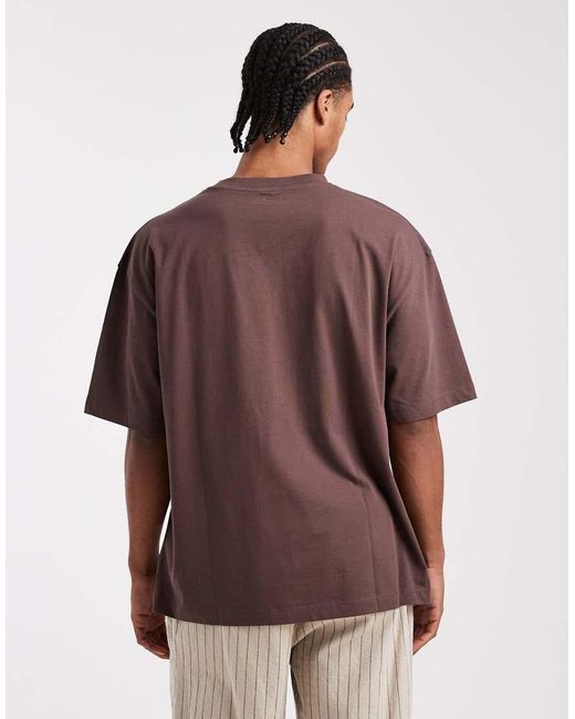 ASOS Brown Essentials 2 Pack Oversized T-shirts for men