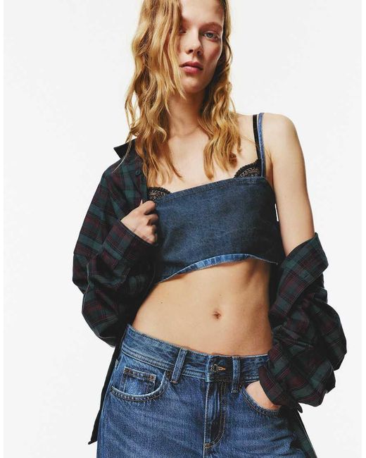 Pull&Bear Blue Low-rise Straight Leg Jeans