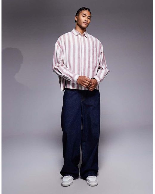 ASOS Recht Oversized Overhemd in het Gray voor heren