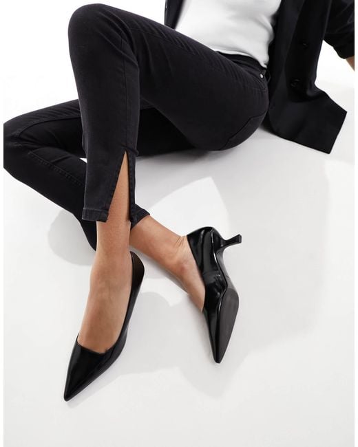 & Other Stories Black Mesh Pointed Heeled Pumps