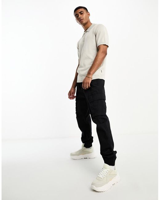 Polo De Punto En Beis De -Beis Neutro Only & Sons de hombre de color White