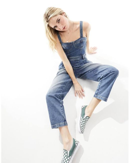 Tommy Hilfiger Blue Denim Bustier Jumpsuit