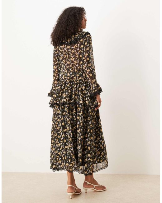 Sister Jane Natural Windswept Chiffon Maxi Dress
