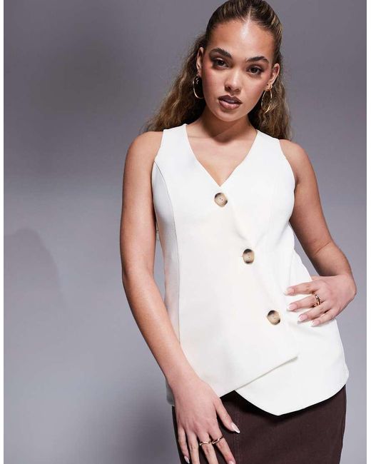 Chaleco De Traje Asimétrico De -Blanco River Island de color White