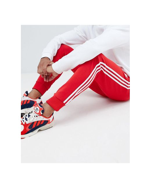 adidas Originals Sst Tracksuit Bottom in Red for Men | Lyst