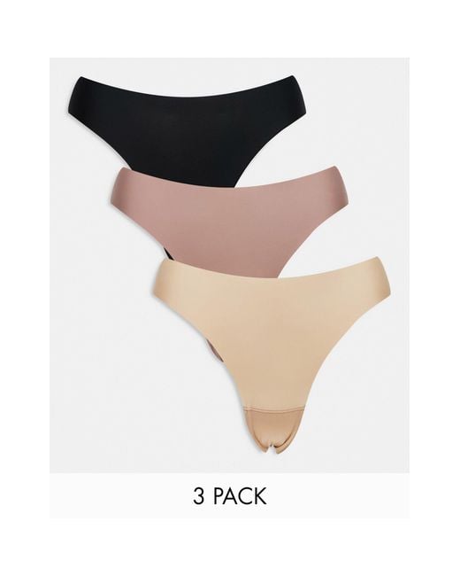 Lindex Black 3 Pack Invisible High Cut Thong