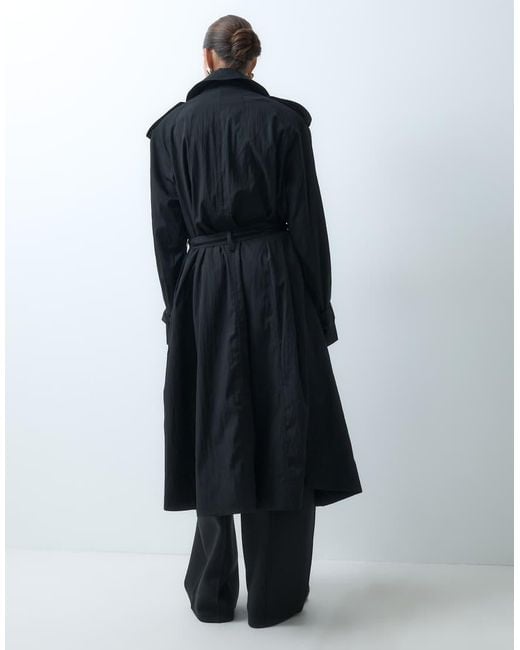 ASOS Blue Longline Oversized Trench Coat