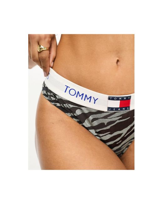 Tommy jeans - heritage velour - string taille haute avec logo sur la ceinture Tommy Hilfiger en coloris Multicolor
