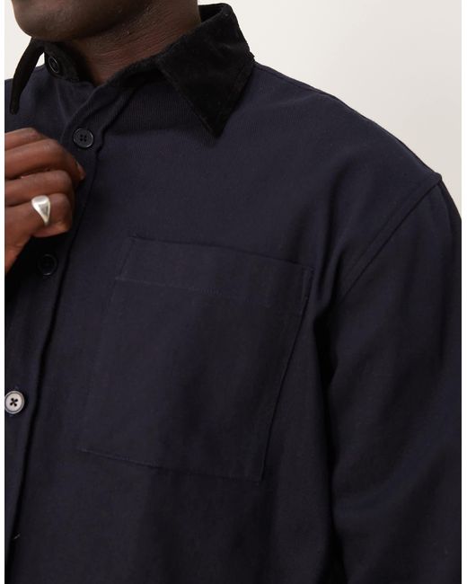 ASOS – kastige oversize-hemdjacke in Blue für Herren