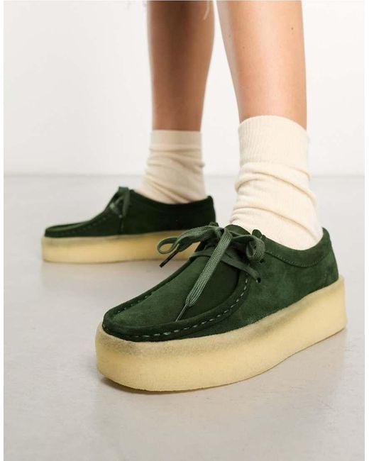 Clarks Green Wallabee Cup Sole Shoes