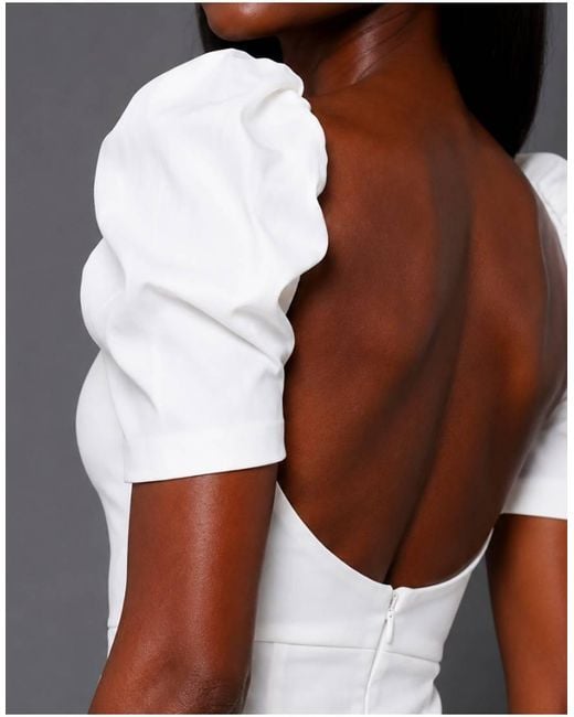 Vesper Gray Open Back Short Sleeve Mini Dress