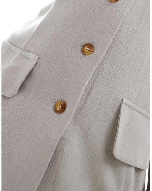 In The Style Gray Linen Tailored Longline Waistcoat