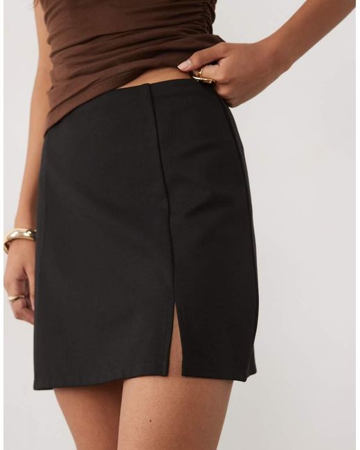 New Look Minirok Met Zoom Met Split in het Black