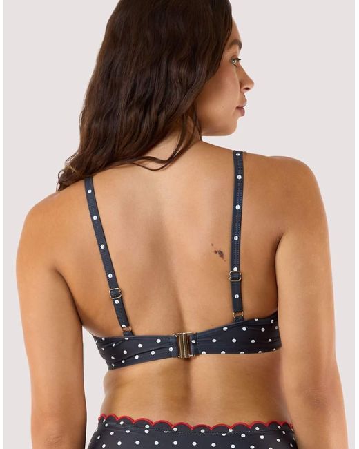 Peek & Beau Blue Dottie Scallop Underwired Plunge Top