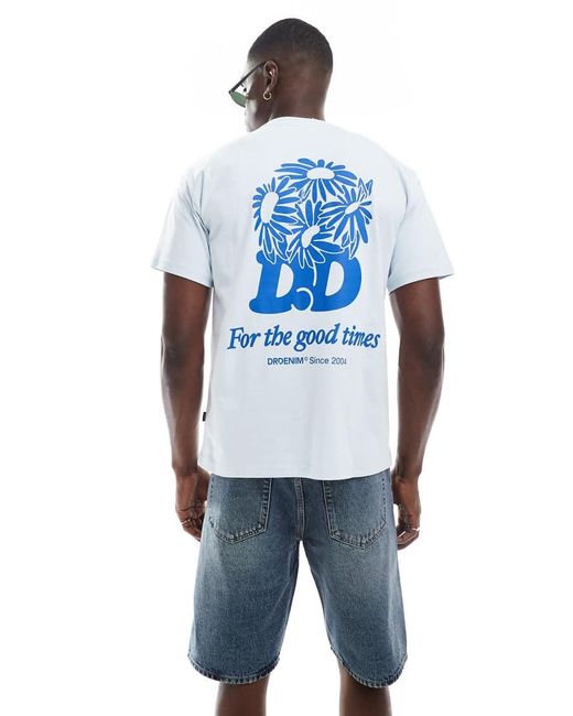 Dr. Denim Blue Dash Regular Fit Mid Waist Shorts for men