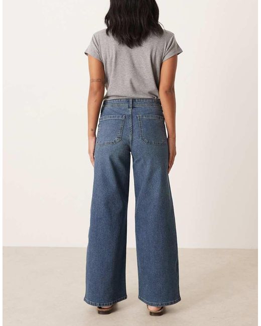 JDY Petite Blue Moon High Waist Wide Leg Jeans