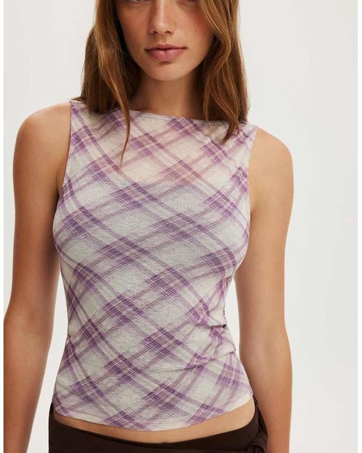 Cotton On Red Maxi Check Mesh Tank