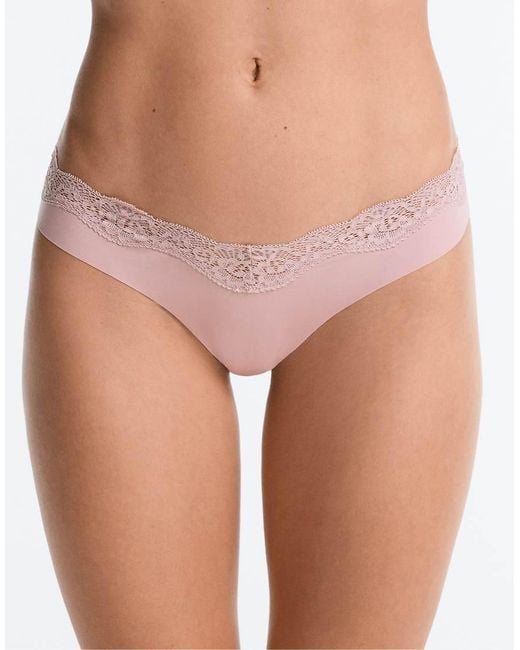 Oysho Pink 3 Laser-Cut Polyamide Blend Lace Thongs