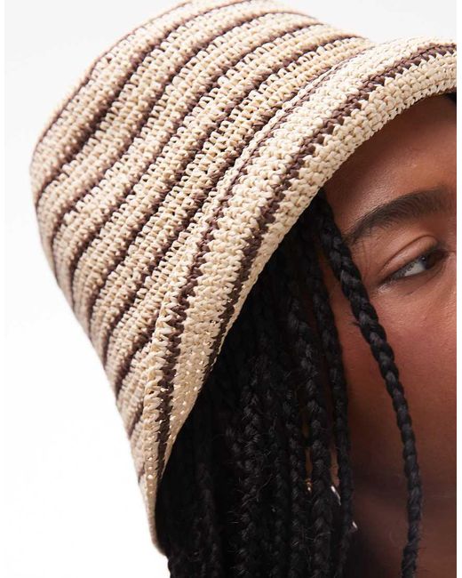 Sombrero De Pescador Beis A Rayas Negras De Paja De & Other Stories de color Brown