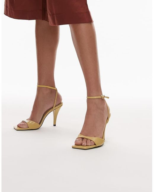 TOPSHOP Yellow Immy Cone Heel Sandals