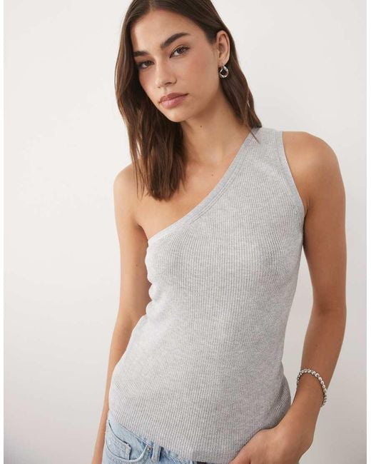 Mango White One Shoulder Top
