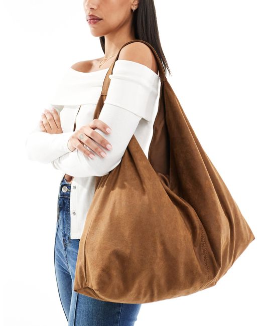 Pull&Bear Brown – weiche oversize-tasche