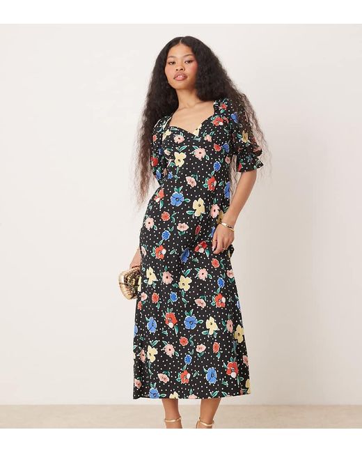 Miss Selfridge Multicolor Midi Tea Dress