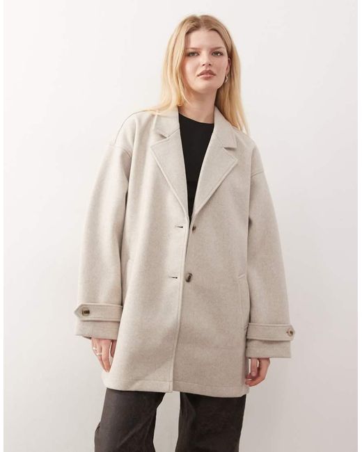 Noisy May Natural Oversized Slouchy Blazer Jacket