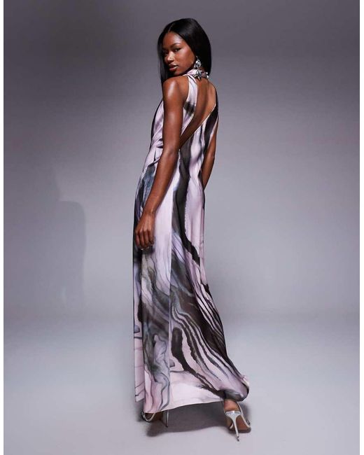 Vestito Lungo Accollato di ASOS in Purple