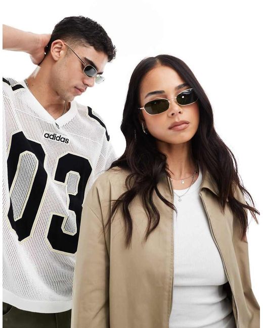 A.Kjærbede Black Jack Rectangle Metal Frame Sunglasses