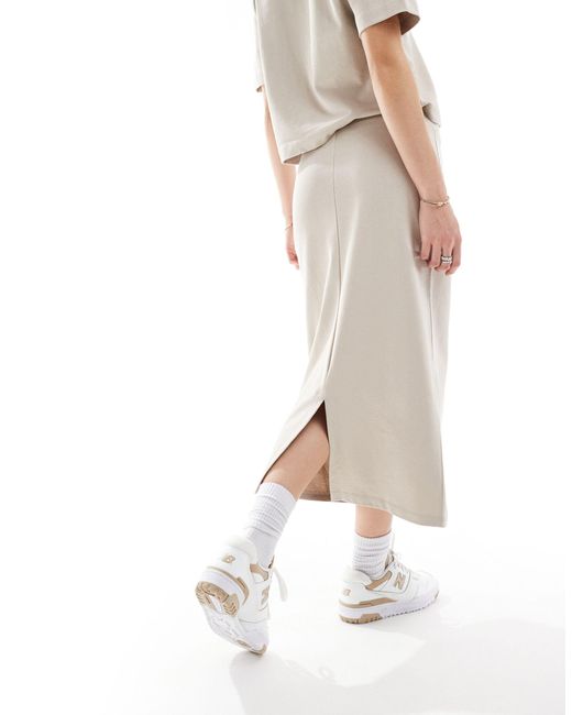 ONLY White Jersey Midi Skirt Co-ord
