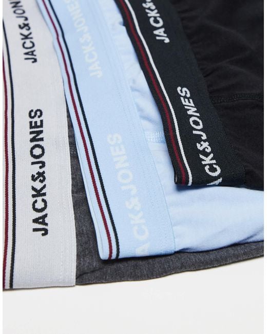Jack & Jones Blue 3 Pack Trunks for men