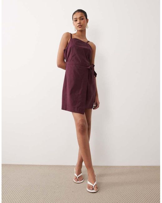 Nobody's Child Purple Kourtney Wrap Front Tie Detail Mini Dress Deep