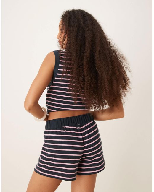 Short d'ensemble texturé à rayures style caleçon ASOS en coloris Blue